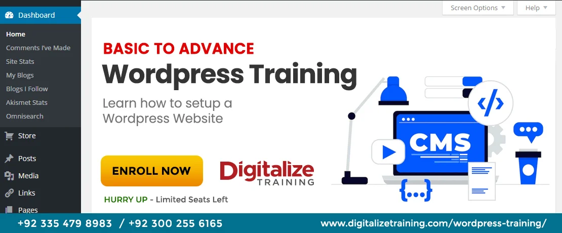 Advance wordpress webstore training karachi